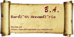 Baráth Annamária névjegykártya