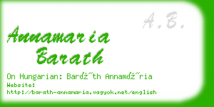 annamaria barath business card